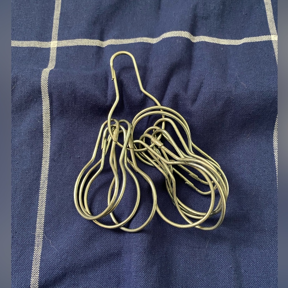 5/$20! Blue Shower Curtain with Hooks - Picture 3 of 3